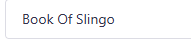 Book Of Slingo