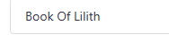 Book Of Lilith