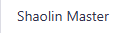 Shaolin Master