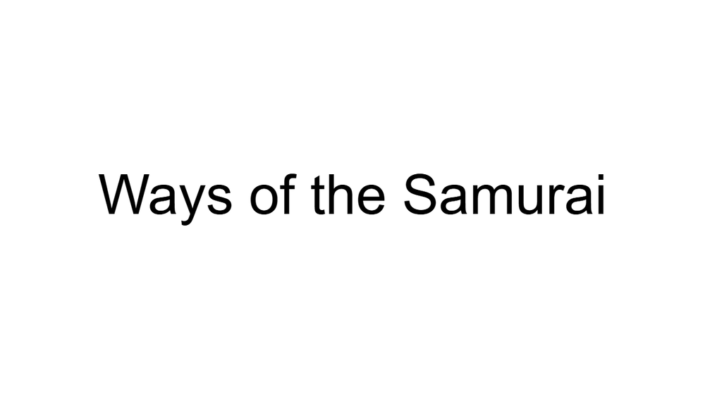 Ways of the Samurai main thumbnail