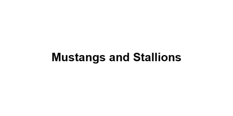 Mustangs and Stallions