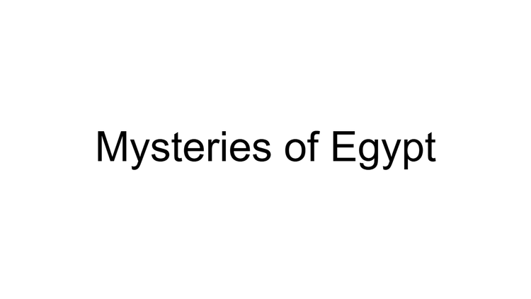 Mysteries of Egypt